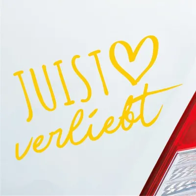 Produktbild von Auto Aufkleber Juist verliebt Herz Insel Nordsee Liebe Car 19x10 cm Gelb Sticker Heckscheibenaufkleber