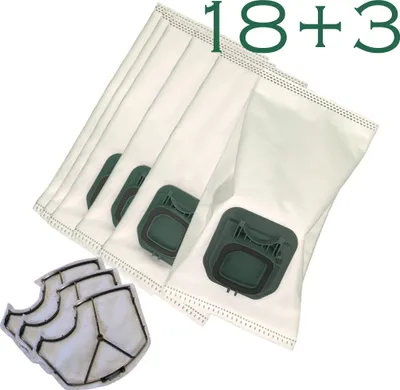 Produktbild von 18 Staubbeutel geeignet f. Kobold 140,150 inkl. 3 Motorfilter