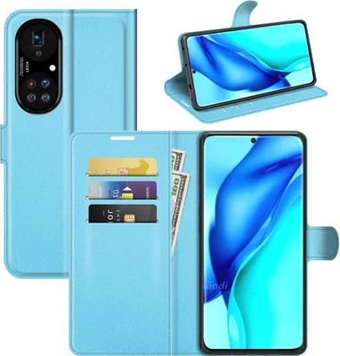Produktbild von Schutzhülle für Huawei P50 Pro Case Handy Hülle Cover Case Schutztasche Wallet Etuis, Farbe:Blau