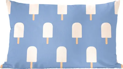 Produktbild von MuchoWow® Zierkissen Sofakissen Wohnzimmer Dekokissen 50x30 cm Eiscreme - Muster - Blau - Wohnzimmerdekoration - Polster mit Photo