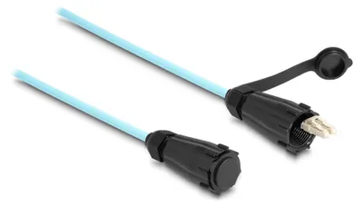 Productafbeelding van Delock glasvezelkabel LC duplex naar LC duplex met afsluitdop, multimode OM3, IP68, stof- en waterdicht, 2 meter