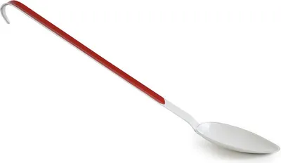 Zdjęcie produktu dla Emaliowana łyżka kuchenna 10 cm czerwono-biała