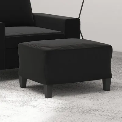Productafbeelding van De Living Store voetenbank, zwart, 60x50x41 cm, met microvezelbekleding