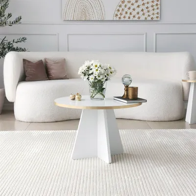 Produktbild von Skye Decor, Mushroom - Gold, White v2, Couchtisch, 100 % MELAMINBESCHICHTETE SPANPLATTEN, Gold, 60 x 60 x 40 cm