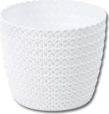 Obrázek produktu pro LAMELA spolka z organiczona odpowiedzi. Obal na květináč MAGNOLIA - jersey bílá Ø 11 cm