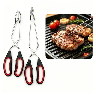 Produktbild von Set aus 2 Edelstahl-Grillzangen für Küche und Grill