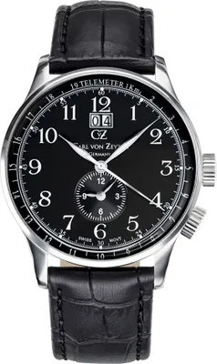 Produktbild von Carl von Zeyten Etterlin Herrenuhr schwarz/silber CVZ0006BK