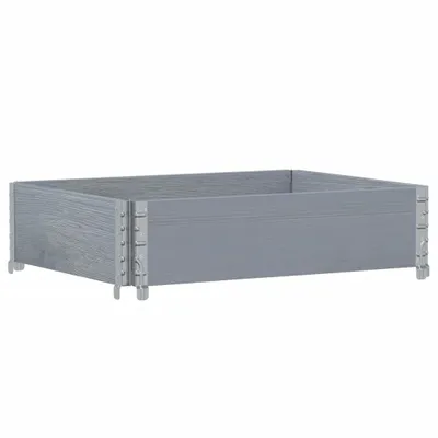 Produktbild von vidaXL Paletten-Aufsatzrahmen Grau 80x60 cm Massivholz Kiefer