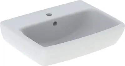 Produktbild von Geberit Selnova Square - Handwaschbecken 500x420 mm, mit 1 Hahnloch, mit Überlauf, Weiß 500.310.01.7