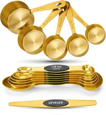 Produktbild von Messbecher und Messlöffel Set, 13-teilig, Edelstahl, für die Küche