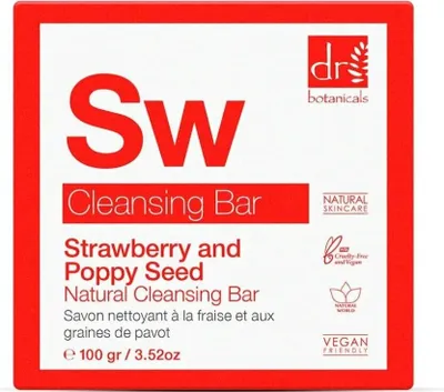 Productafbeelding van Dr. Botanicals Natuurzeep met aardbei en papzaad, 100g