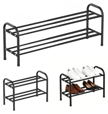 Ausziehbares Schuhregal, Metall, 2 Ebenen, 42-78 cm, platzsparend