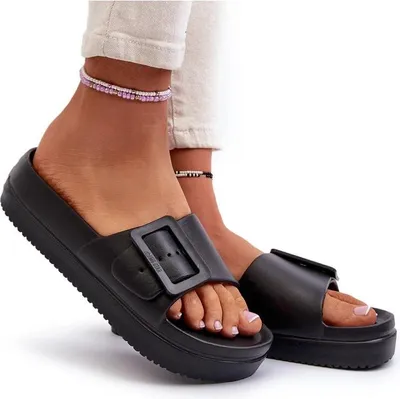 Produktbild von Damen-Schaumstoff-Plateausandalen mit Schnalle Big Star NN274A662 Schwarz 36