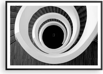 Produktbild von Gerahmtes Poster - Schwarzer Rahmen - Stück Modern Treppe - 100x70 cm - Wand Bild - Wanddeko - Wandbilder - Kunstposter - Wandposter - Bilderrahmen - Bilder - Kunstdruck - Wandbild - P2BAA100x70-4132