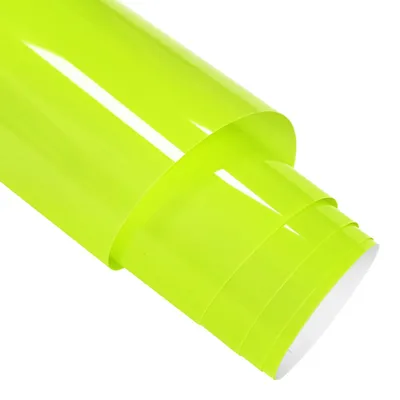 Zdjęcie produktu dla Elastyczna folia do ploterów tekstylnych, 30,5 cm x 6,1 m - folia winylowa do transferu termicznego, neonowy żółty