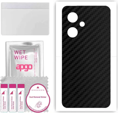 Produktbild von apgo Rückseite Schutzfolie, Skin, kompatibel mit Oppo K11, Hinten Displayschutzfolie aus Vinylfolie, kratzfest, einfache Montage - Schwarzer Kohlenstoff