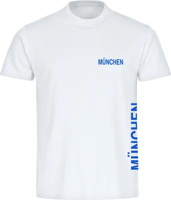 Produktbild von multifanshop Herren T-Shirt - München blau - Brust & Seite, weiß, Größe XXL