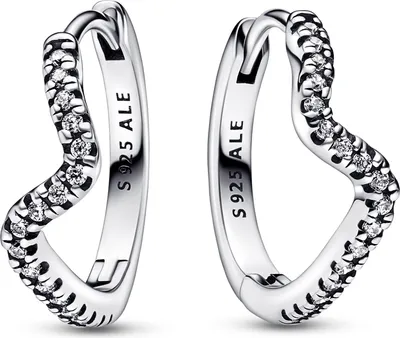 Image de Pandora Vague étincelante Créoles 292545C01 Boucles d'oreilles