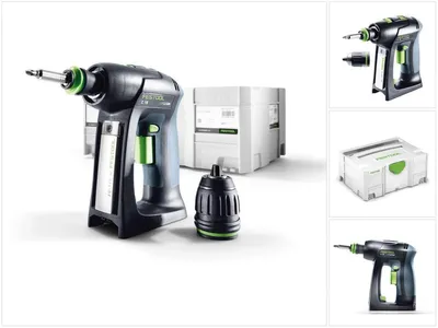 Zdjęcie produktu dla Festool C 18 Li-Basic, Wiertarka pistoletowa, Zamek centralny, Czarny, Zielony, 1,3 cm, 4 cm, 1,3 cm