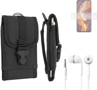 Produktbild von K-S-Trade Holster Schutz Hülle kompatibel mit Wiko 10 Gürteltasche Handy Hülle Tasche outdoor Seitentasche schwarz 1x + Kopfhörer