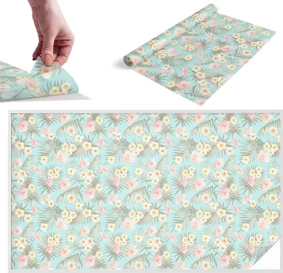 Obrázok produktu pre Vitrážová fólia na okno - 116x200 cm - Vitrážová fólia na okno, dekoratívna a nepriehľadná - Samolepiaca dekoratívna fólia na sklo s vitrážovým vzorom - UV ochrana, jednoduchá inštalácia, dekorácia na okno - Tropický vzor