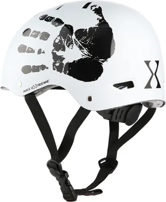 Produktbild von Nils Extreme Fahrradhelm für Erwache - Skaterhelm mit Größenanpassung - Stadthelm für Fahrrad und Roller - Weiß - L - MTW03