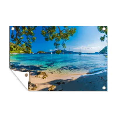 Obrázek produktu pro MuchoWow® Zahradní plakáty - Pláž - moře - loď - Mallorca - 60x90 cm - Zahradní dekorace