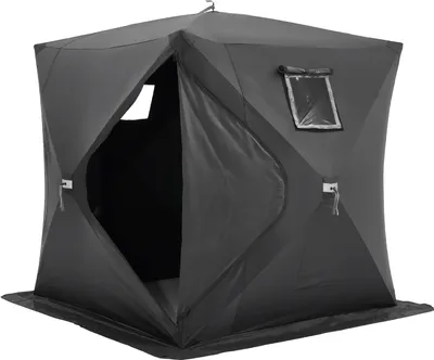 Produktbild von VEVOR Tragbarer Eisunterstand, Pop-Up-Zelt zum Eisfischen für 3–4 Personen, 43 Quadratfuß befischbare Fläche, Eishütte zum Winterfischen, wasserdichter Oxford-Eiswürfel , 90 x 90 Zoll, Schwarz