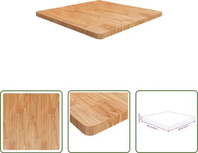 Produktbild von The Living Store Tischplatte Quadratisch Hellbraun 90x90x4cm Behandelte Eiche