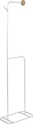 Produktbild von BELIANI Kleiderständer Silber Metall 171 cm Hoch Schmal mit 2 Haken Modern Industrie Design Flur Garderobe Schlafzimmer Ausstattung