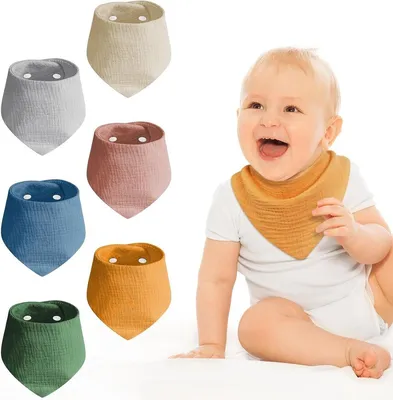 Set aus 6 - Dreieckige Lätzchen für Babys - Waschbar - Lätzchen - Sabberlätzchen - Weiche Sabbertücher für Babys und Kinder