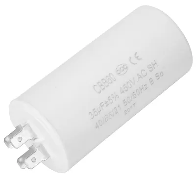 Kondensator 35 µF CBB60, 4-polig, 450 V, Motorlaufkondensator