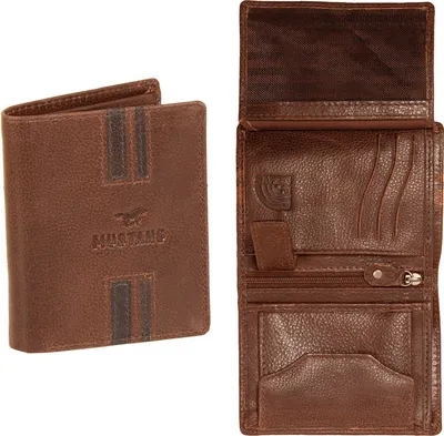 Produktbild von Mustang Asti Brieftasche Herrenleder Premium Wallet Cavious Karten braunes Leder 06.101101