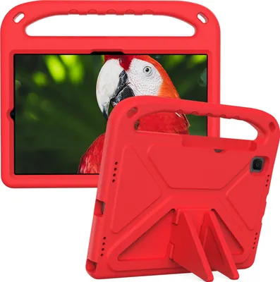 Produktbild von Hülle für Samsung Galaxy Tab S6 10,5 2019 SM-T860/T865, Leichte Stoßfeste Eva Kinder Schutzhülle mit Griff und Faltbarem Ständer Rot