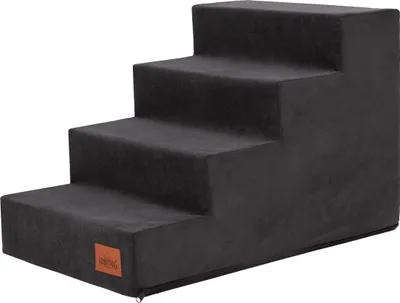 Produktbild von Hobbydog Hundetreppe, Savoy, In Zwei Größen,Antirutsch,Beständig Verschiedene Farben - 4 Stufen - 60 x 40 x 40 cm [Größe: L] - Schwarz