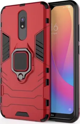 Produktbild von Mobigear Armor Ring  Xiaomi Redmi 8 Hülle Hardcase Backcover Stoßfest mit Ringhalter - Rot