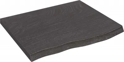Produktbild von The Living Store Wandregal Dunkelbraun 60x50x(2-4) cm Massivholz Eiche Behandelt