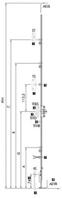 Produktbild von Siegenia Getriebe TS AGKK3110-100040 GK311 GK211 Drehkipp Fenster 15,5mm