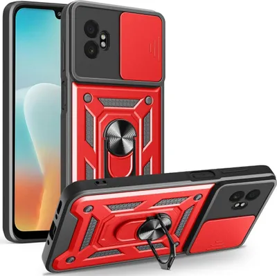 Produktbild von Samsung Galaxy Xcover 7 Pro Hülle - Coverup Armor Ring Ständer Back Cover mit Kamera Schutz - Rot
