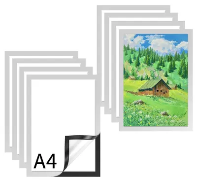Immagine prodotto di Telaio magnetico autoadesivo per informazioni, formato A4, set di 8 pezzi