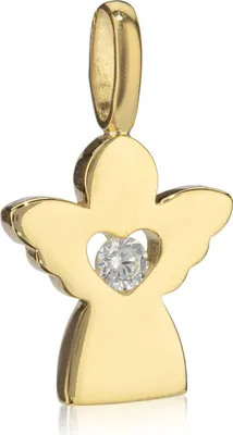 Produktbild von Kettenanhänger Engel 333 Gelb Gold 8 Karat 13x10mm poliert Amulett mit Zirkon