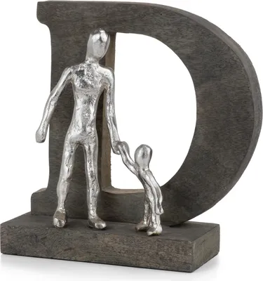 Produktbild von Moritz Skulptur Vater und Kind | Tochter | Sohn | 22 x 8 x 25 cm | Dad and Child | Deko Aufsteller | Familien Dekoration | Buchstabe
