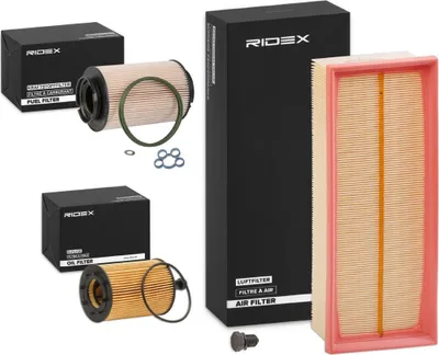 Produktbild von RIDEX Filterset Inspektionspaket Filtersatz für VW Golf VII Schrägheck (5G1, BQ1, BE1, BE2) Golf IV Schrägheck (1J1) GOLF VI (5K1) Golf V Schrägheck