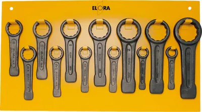 Produktbild von Elora Schlagringschlüssel-Satz, 13-teilig 30-80 mm, leere Metalltafel, ELORA-86L
