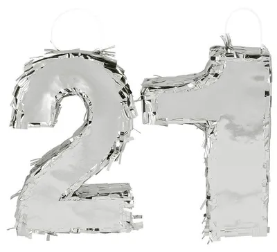 Produktbild von Pinata Zahl 21 silber glitzer 21. Geburtstag