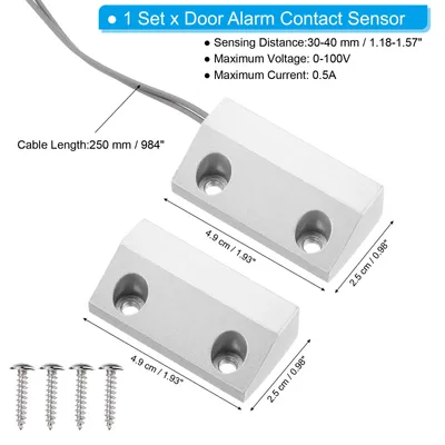 Produktbild von Rolltor Kontakt 0-100v/0.5amp Magnetischer Alarm Reed Schalter mit 2 Dr?hten fš¹r NC Anwendungen Grau
