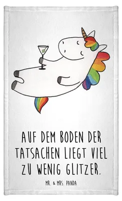 Produktbild von Mr. & Mrs. Panda Handtuch Einhorn Cocktail - Weiß - Geschenk, Geburtstag, Unicorn, Frotteetuch, Caipirinha, gäste wc, Freundin, Klein, Party, Gästetuch