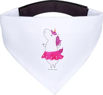Produktbild von Mr. & Mrs. Panda Dreieckstuch Hund Einhorn Ballerina - Weiß - Geschenk, Hunde Halstuch, Hunde-Halstuch, Geburtstag, Tuch, Einhörner, Party, Wohnung, Tänzerin, Tanzen, Für