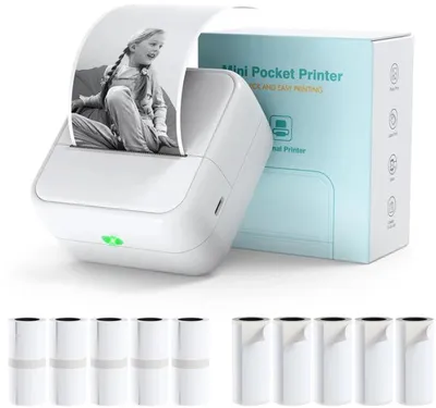 Obrázek produktu pro Azomor – přenosná mini tiskárna pro chytré telefony s Bluetooth a 11 rolemi papíru
