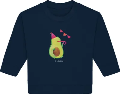Produktbild von Mr. & Mrs. Panda Organic Baby Pullover Avocado Party 6. - 12. Monat - French Navy - Geschenk, Avocados, Geburtstag, Bullover, Happy Birthday